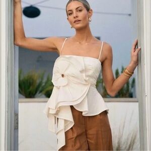 Elegant White Ruffle Top Antonio Melani